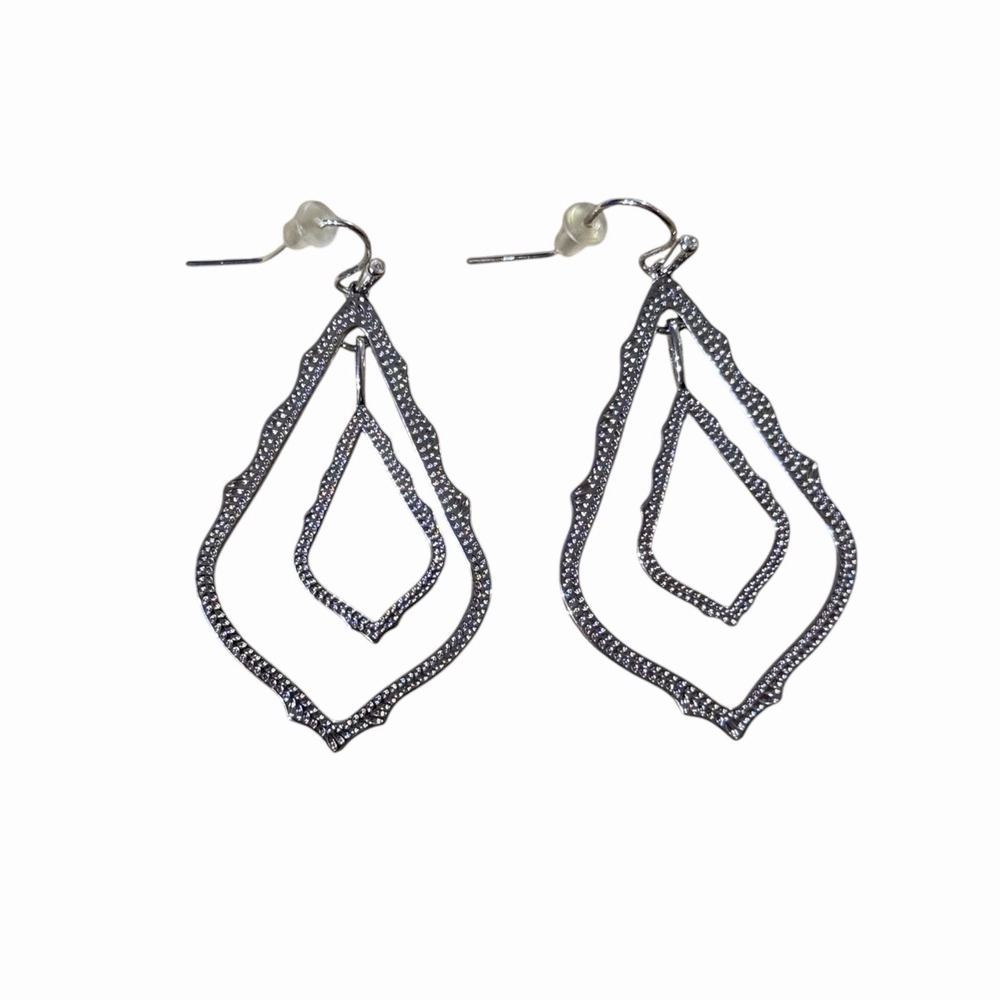 Kendra Scott Simon Silver Dangle Drop Earrings Teardrop